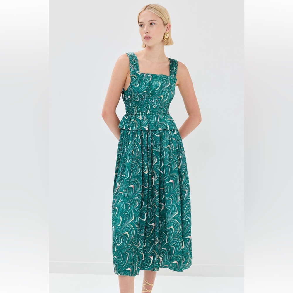 Sea NWT Silky Ruched Midi spring dress size 8